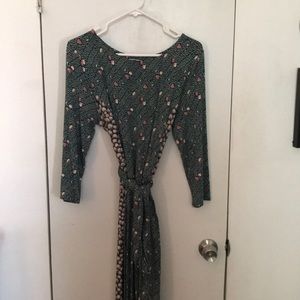 Boden green & pink jersey belted dress